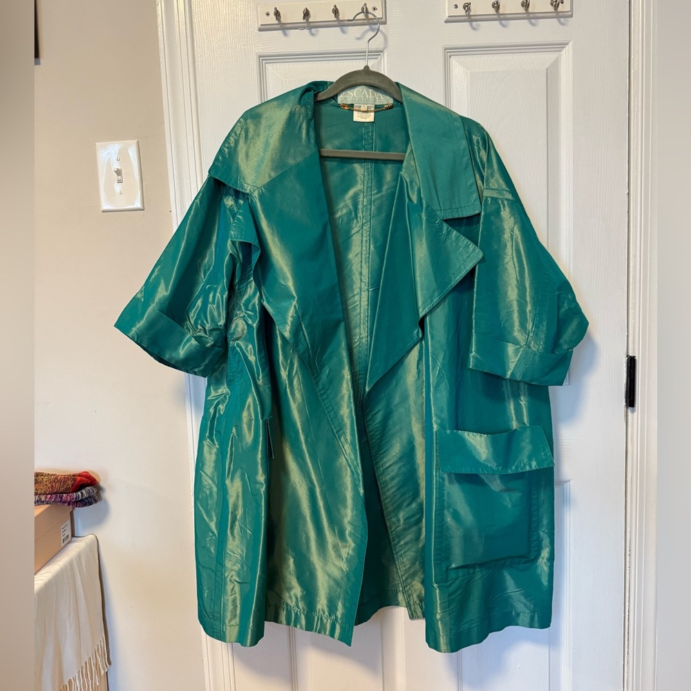 Vintage Escada Turquoise Trench Coat